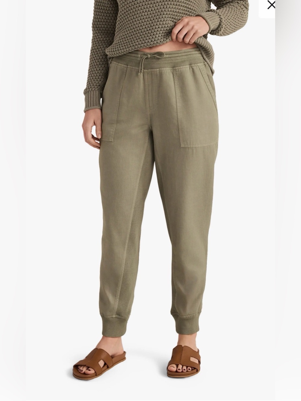 Haven Well Within The Effortless Twill Jogger Sz Large Pull On Drawstring green